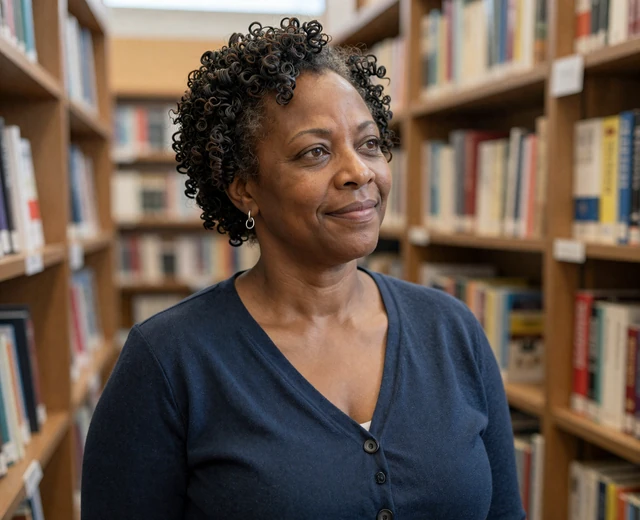 African American woman in a bookstore profile scene for meaningful relationships